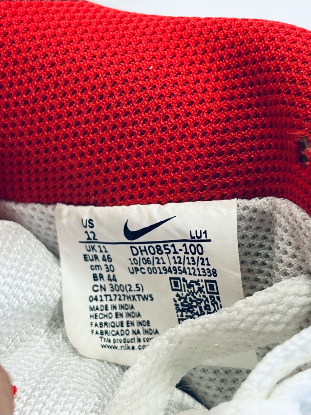 Nike Court Vision Low White University Red # DH0851-100 Men’s Size :12 Sneakers - Picture 14 of 15